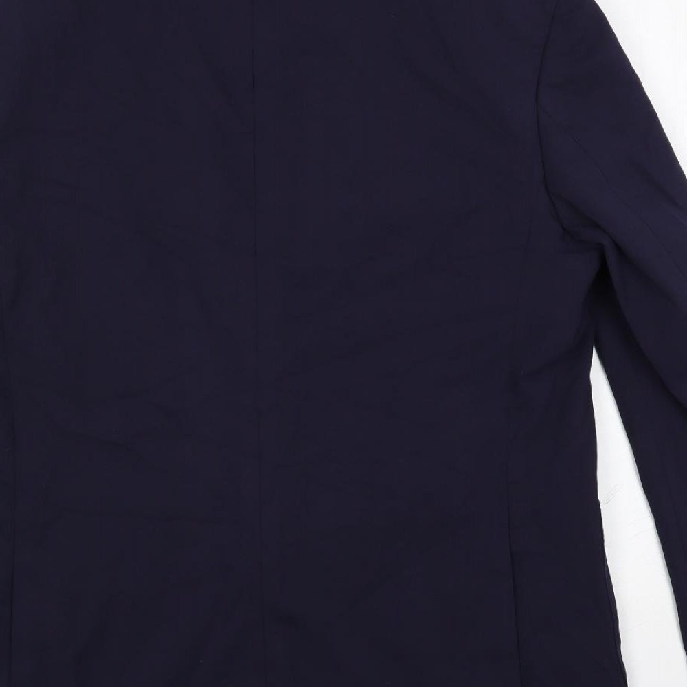 Marks and Spencer Mens Blue Polyamide Jacket Suit Jacket Size 42 Regular