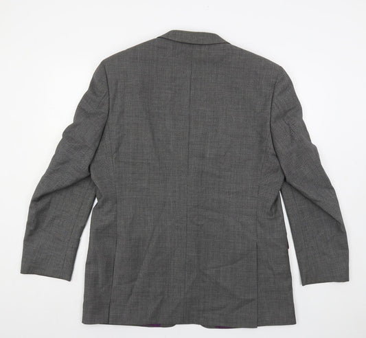 Racing Green Mens Grey Wool Jacket Suit Jacket Size 44 Regular