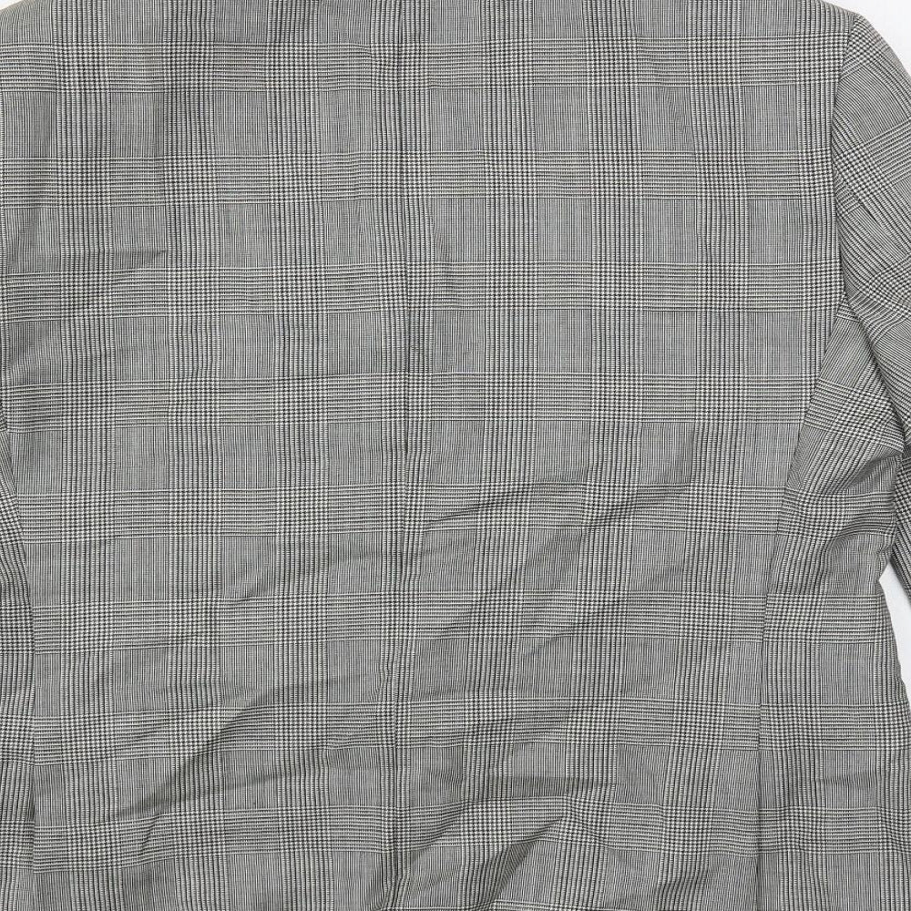 Marks and Spencer Mens Grey Plaid Wool Jacket Suit Jacket Size 40 Regular