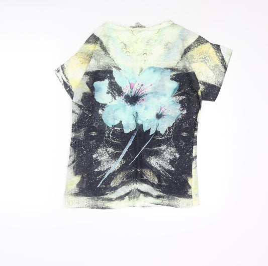 BASSINI Womens Multicoloured Polyester Basic Blouse Size M Round Neck - Floral Print