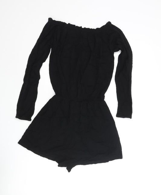 Suite Benedict Womens Black Vinyl Playsuit One-Piece Size XS - Keyhole