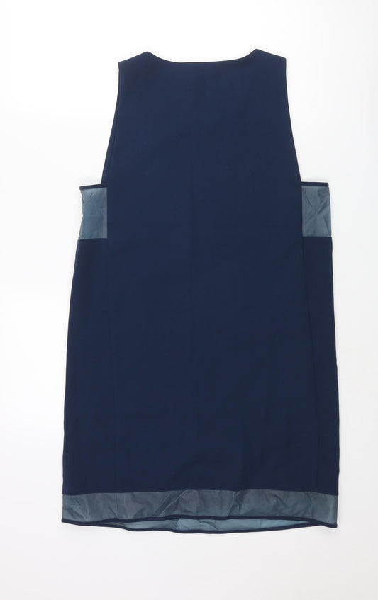 & Other Stories Womens Blue Polyester Shift Size 10 Round Neck Pullover
