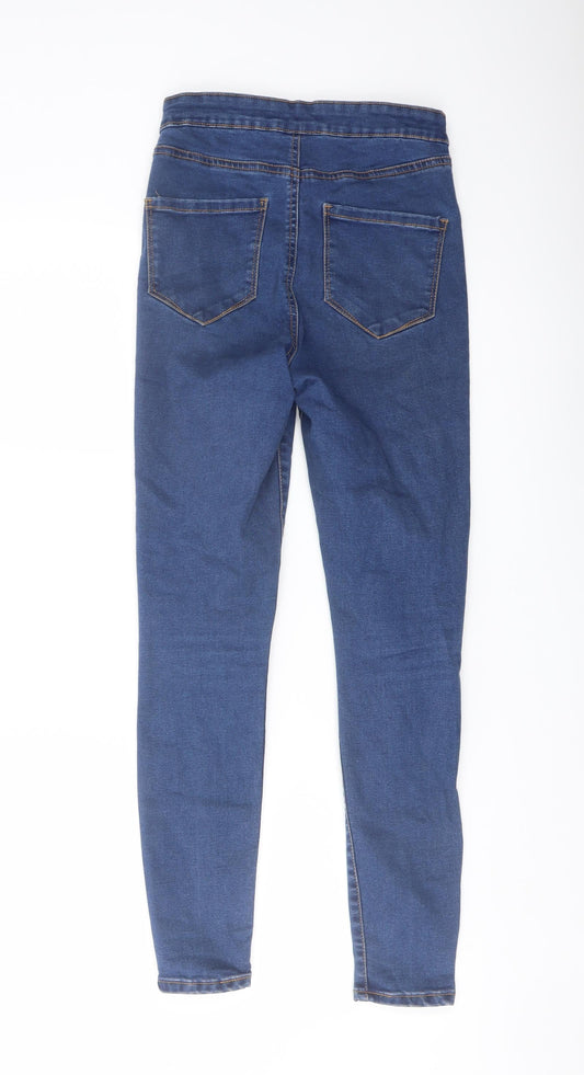 Denim & Co. Womens Blue Cotton Jegging Jeans Size 8 L26 in Regular Button