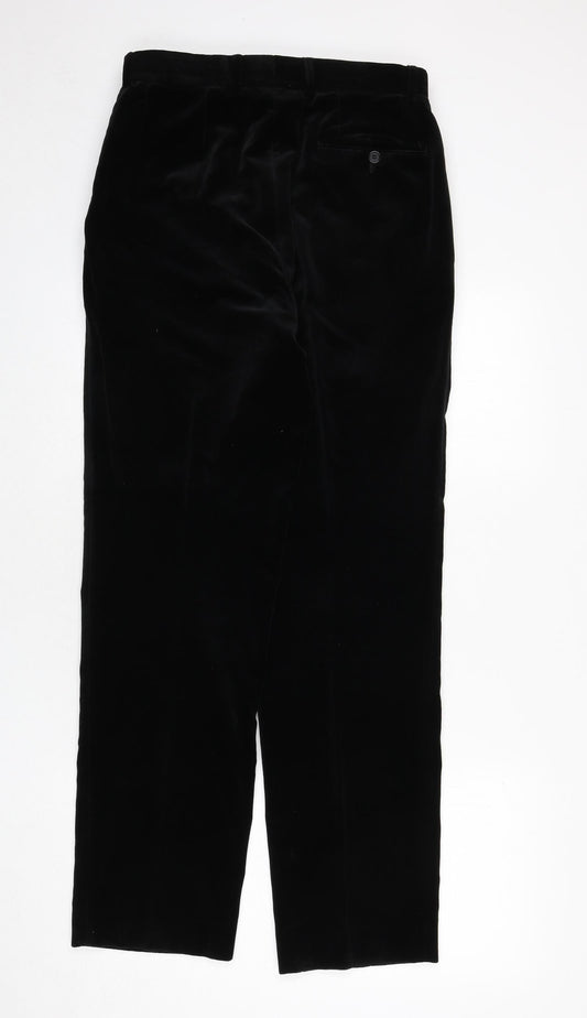 Ciro Citterio Mens Black Polyester Dress Pants Trousers Size 30 in L32 in Regular Zip