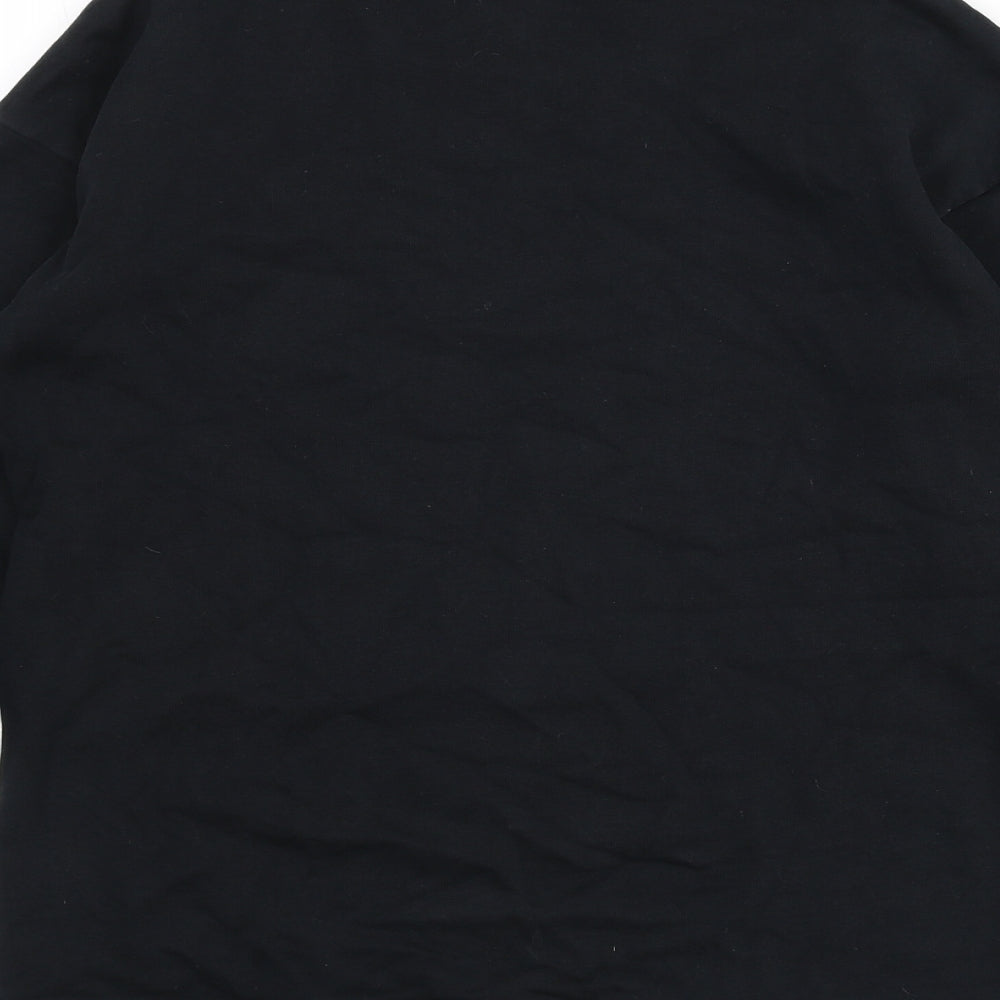 Brand and care label for ASOS women’s black 100% cotton pullover sweatshirt, size UK 6, pullover