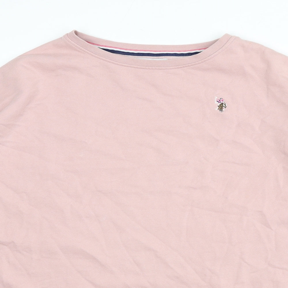 US Polo Assn. Womens Pink Cotton Pullover Sweatshirt Size S Pullover