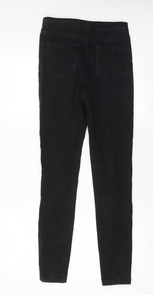 Denim & Co. Womens Black Cotton Skinny Jeans Size 12 L29 in Regular Zip - Pockets