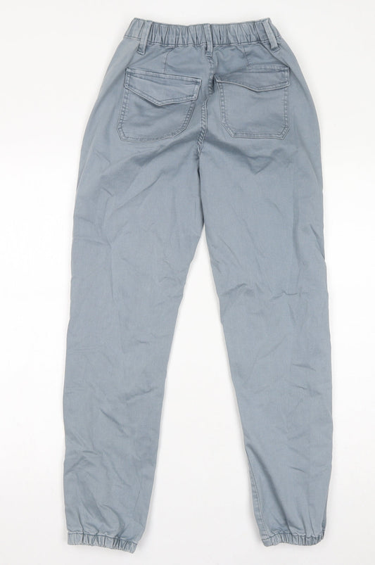 Marks and Spencer Womens Blue Cotton Mom Jeans Size 6 L27 in Regular Zip