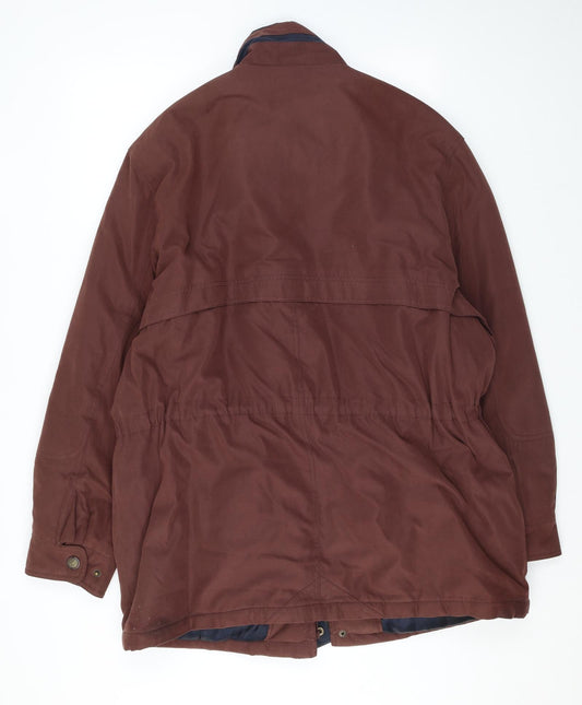 Ensign Collection Womens Brown Rain Coat Coat Size XL Zip