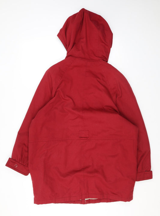 Telemac Womens Red Rain Coat Coat Size 14 Zip