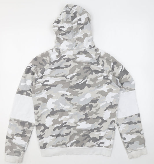 New Look Girls Green Camouflage Cotton Pullover Hoodie Size 12-13 Years Pullover