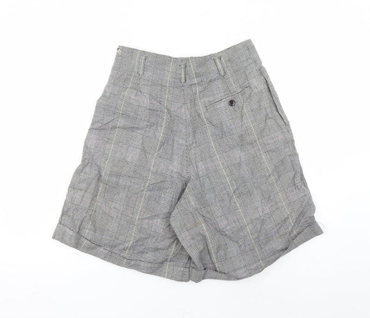 Liz Sport Womens Grey Plaid Cotton Chino Shorts Size 10 L9 in Regular Zip