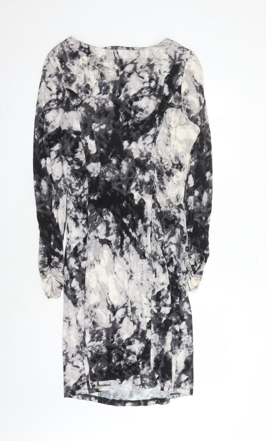 Ghost London Womens Black Geometric Viscose A-Line Size 18 Round Neck Pullover - Keyhole Neckline