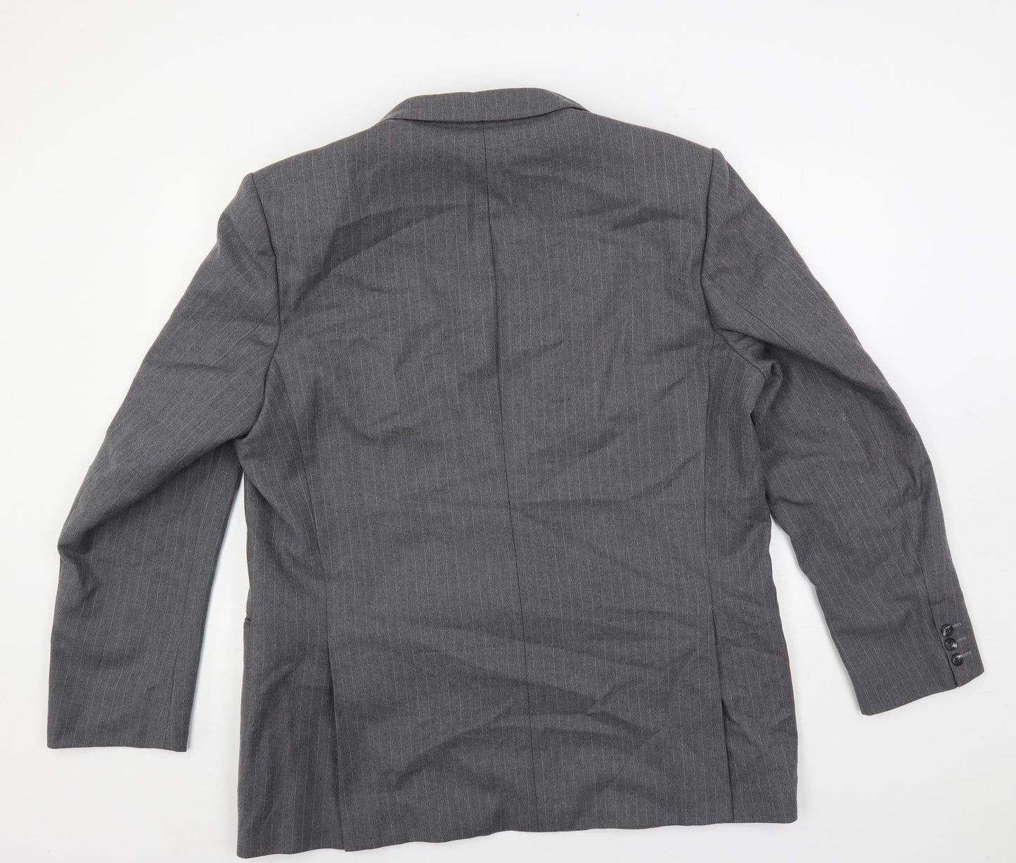 Dunn & Co Mens Grey Striped Wool Jacket Suit Jacket Size 46 Regular