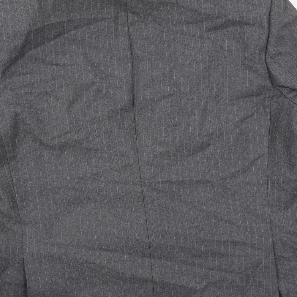 Dunn & Co Mens Grey Striped Wool Jacket Suit Jacket Size 46 Regular
