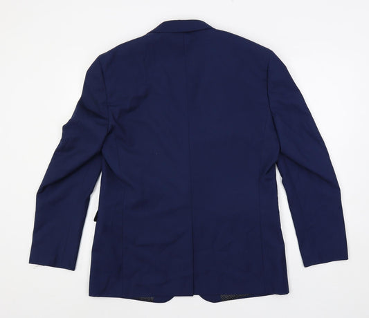 Skopes Mens Blue Polyester Jacket Suit Jacket Size 38 Regular