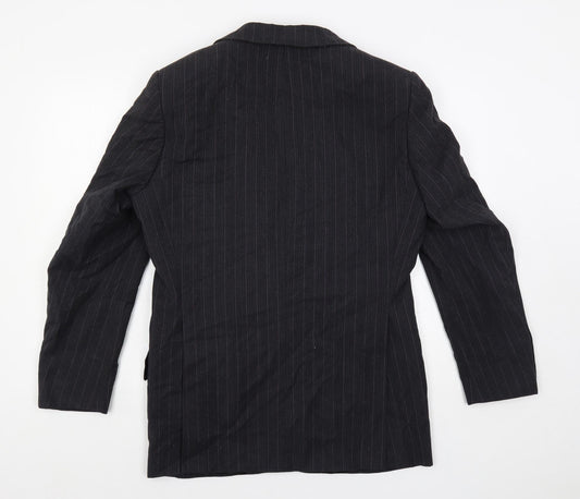 Lindbergh Mens Black Striped Polyester Jacket Suit Jacket Size 40 Regular