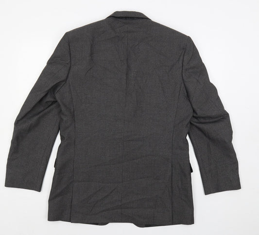 Karl Jackson Mens Grey Polyester Jacket Suit Jacket Size 40 Regular