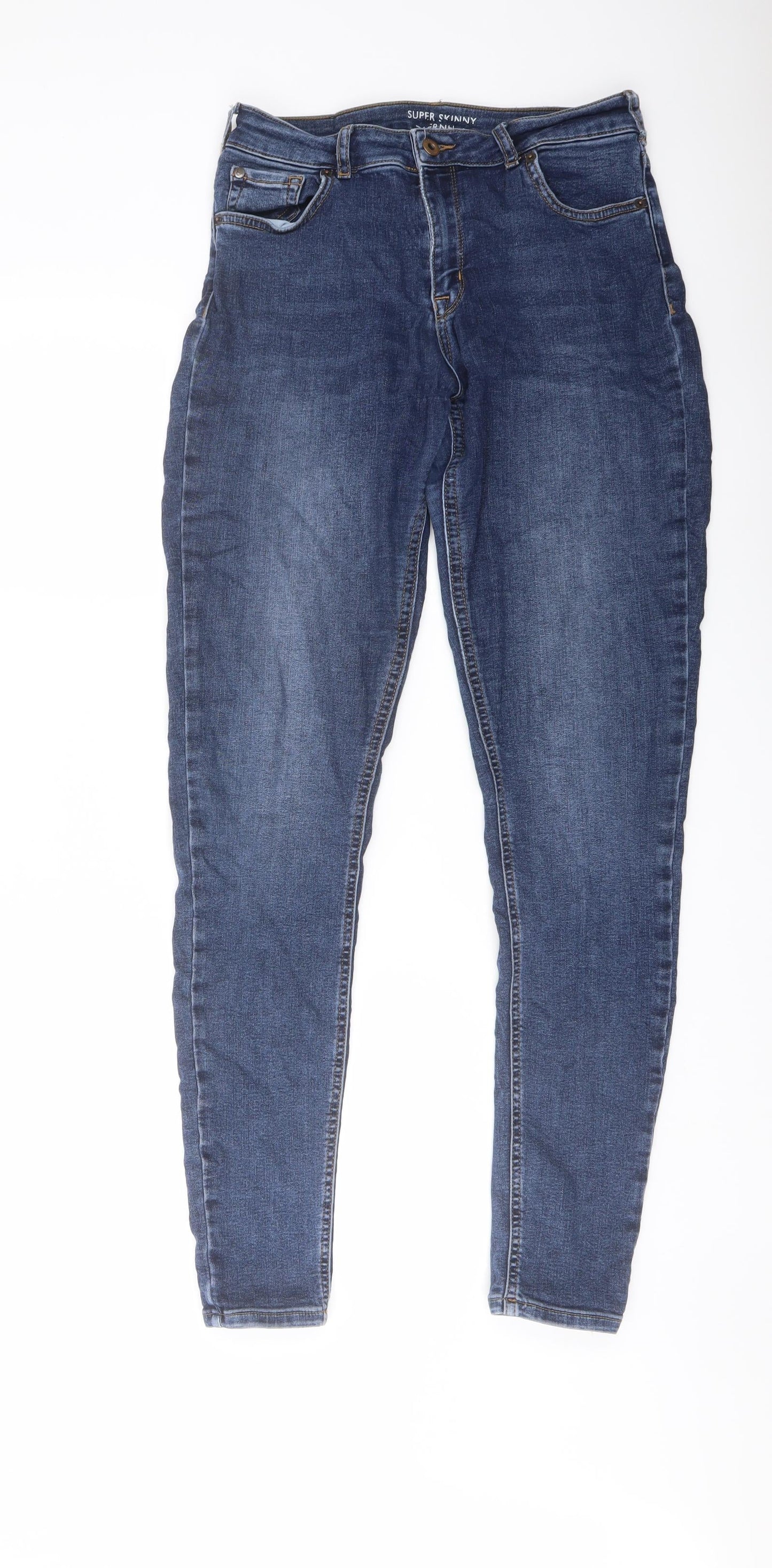 Jack Wills Womens Blue Cotton Skinny Jeans Size 26 in L32 in Regular Button