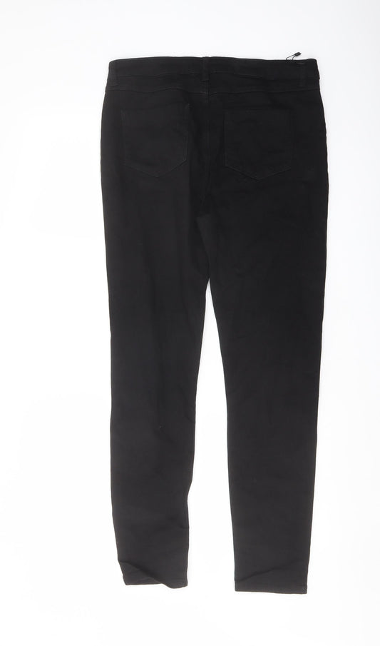 Rochelle Hukmes Womens Black Cotton Skinny Jeans Size 12 L28 in Regular Button