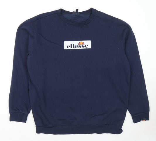 ellesse Womens Blue Cotton Pullover Sweatshirt Size XL Pullover