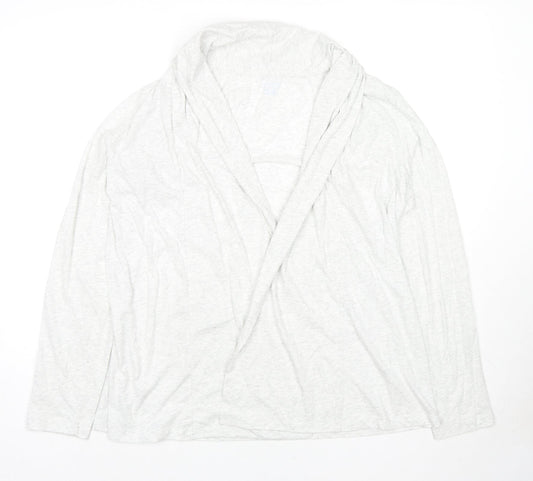 Lands' End Womens Grey Cotton Kimono T-Shirt Size M V-Neck