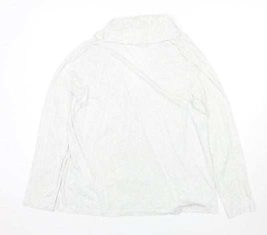 Lands' End Womens Grey Cotton Kimono T-Shirt Size M V-Neck