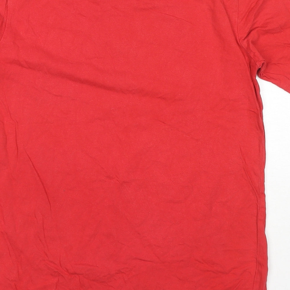 Levi's Boys Red Cotton Basic T-Shirt Size 16 Years Round Neck Pullover - Logo