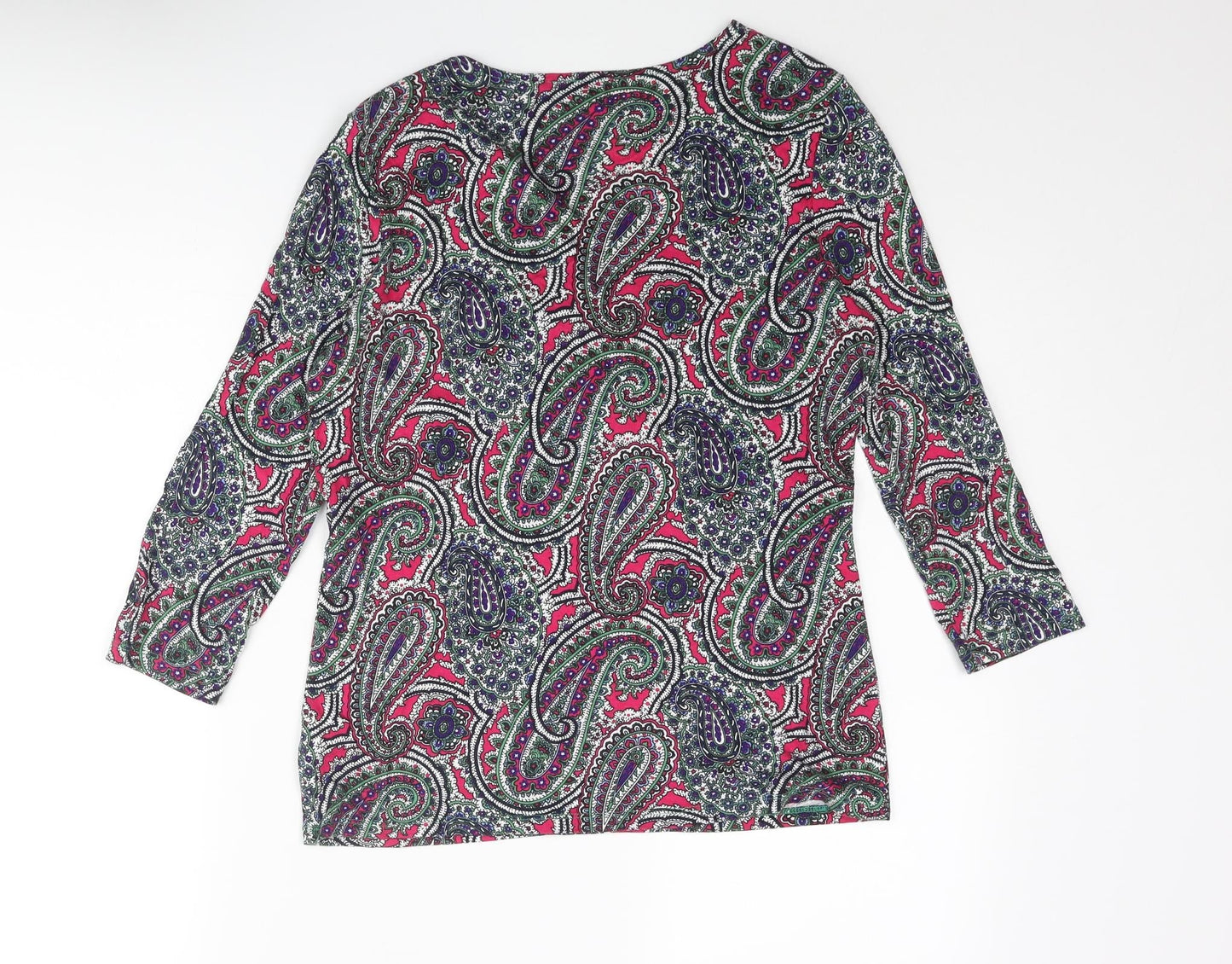 Tablots Womens Multicoloured Paisley Viscose Basic Blouse Size S V-Neck