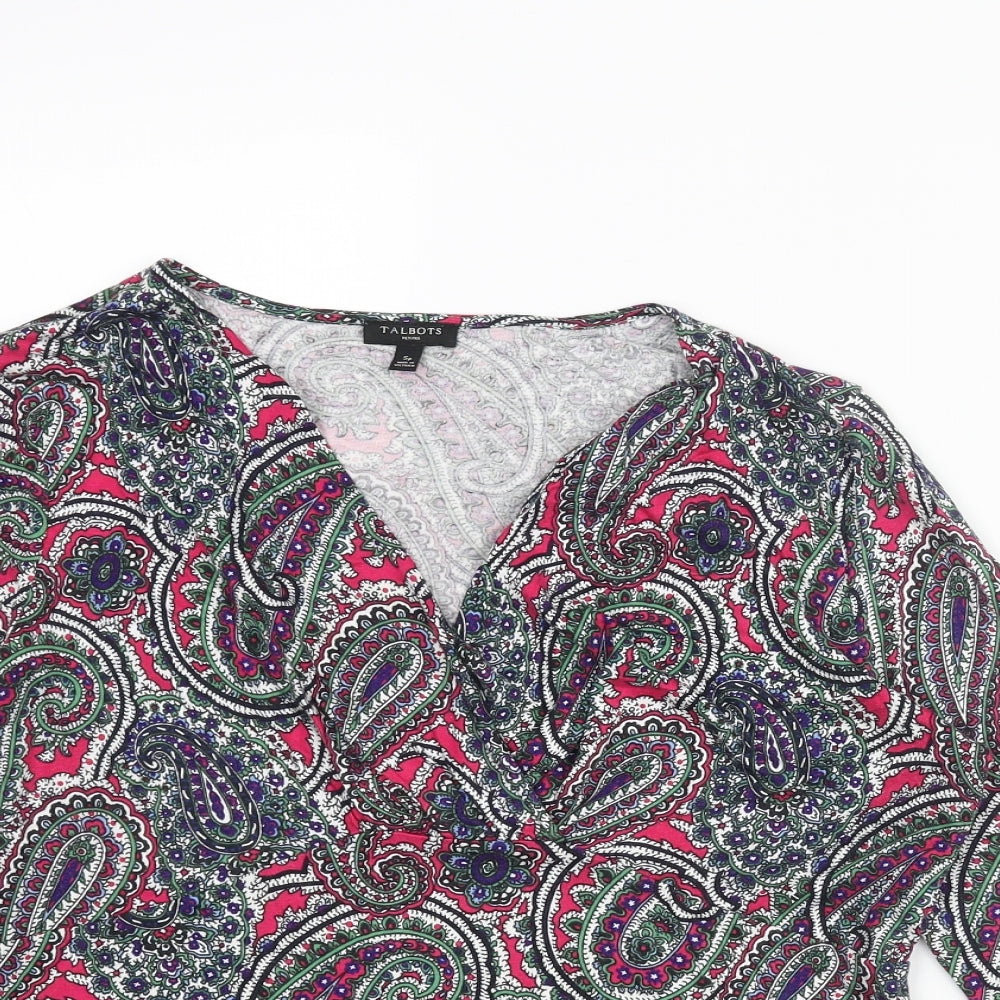 Tablots Womens Multicoloured Paisley Viscose Basic Blouse Size S V-Neck