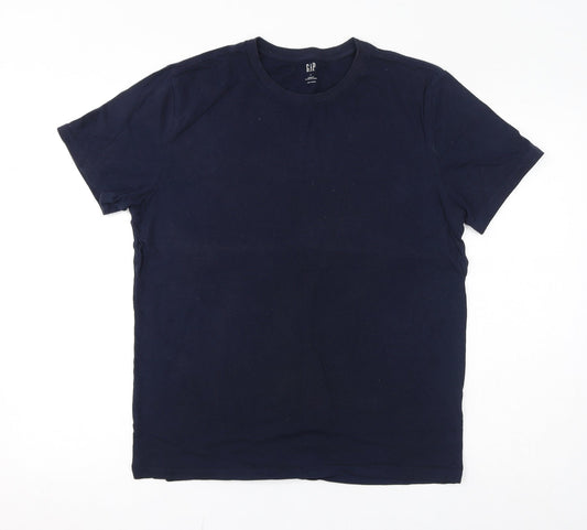 Gap Womens Blue Cotton Basic T-Shirt Size M Round Neck