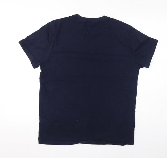 Gap Womens Blue Cotton Basic T-Shirt Size M Round Neck