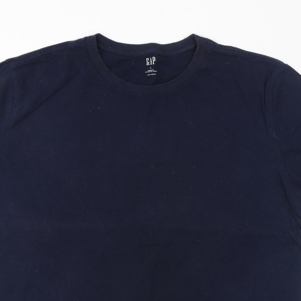 Gap Womens Blue Cotton Basic T-Shirt Size M Round Neck