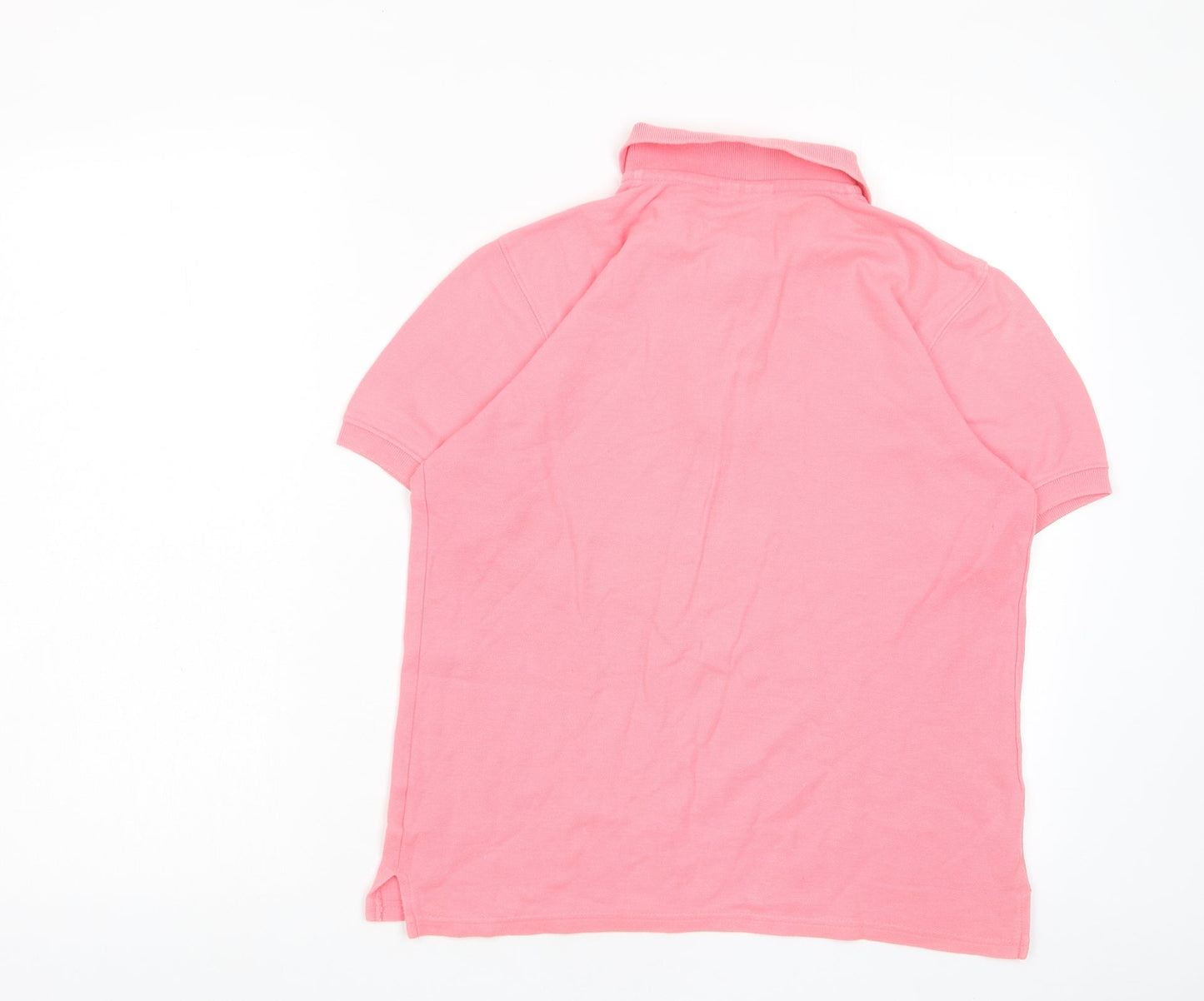 Tulchan Womens Pink Cotton Basic Polo Size S Collared - Logo, Embroided