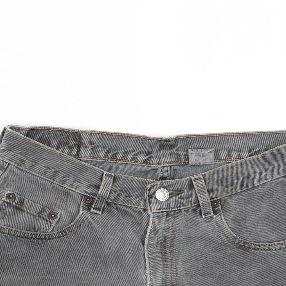 Levi's Womens Grey Cotton Hot Pants Shorts Size 28 in Regular Zip - Pockets, Belt Loops