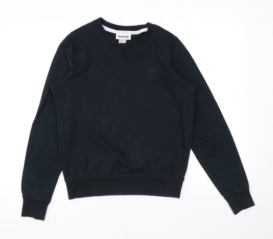 Reebok Mens Black Cotton Pullover Sweatshirt Size XS - Logo