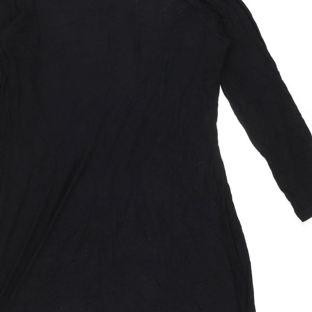 Brand and care label for Autograph women’s black geometric viscose basic blouse, size UK 14, cowl neck