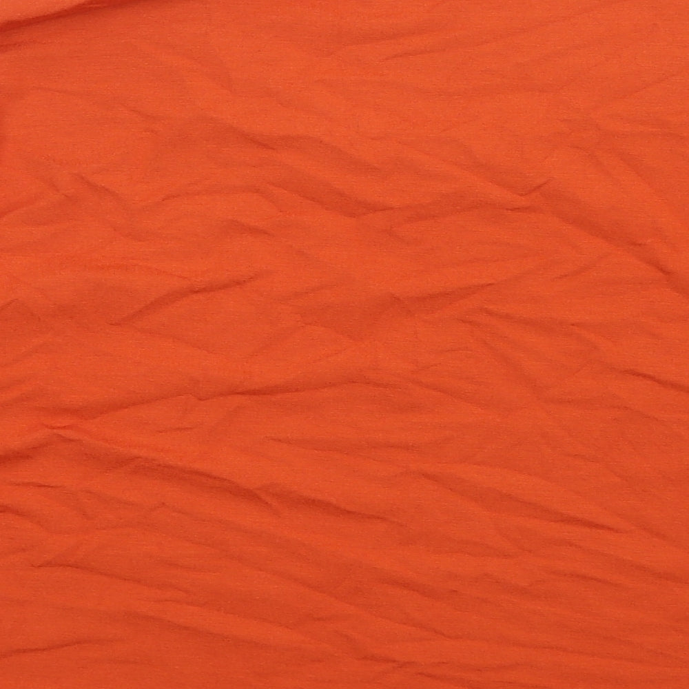 CC Womens Orange Viscose Basic T-Shirt Size XL V-Neck - Beaded Neckline
