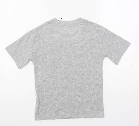 Marks and Spencer Girls Grey Cotton Pullover T-Shirt Size 7-8 Years Crew Neck Pullover - Stranger Things