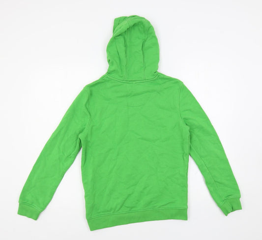Marks and Spencer Girls Green Cotton Pullover Hoodie Size 12-13 Years Pullover - Minecraft
