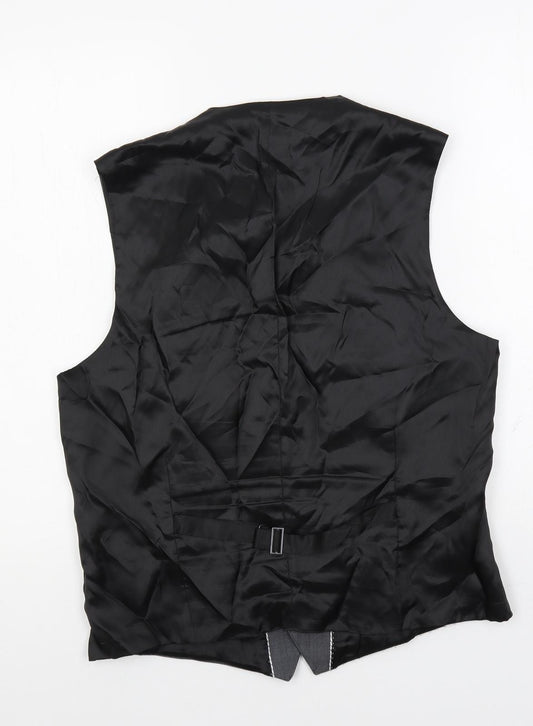 Racing Green Mens Grey Polyester Jacket Suit Waistcoat Size 40 Regular