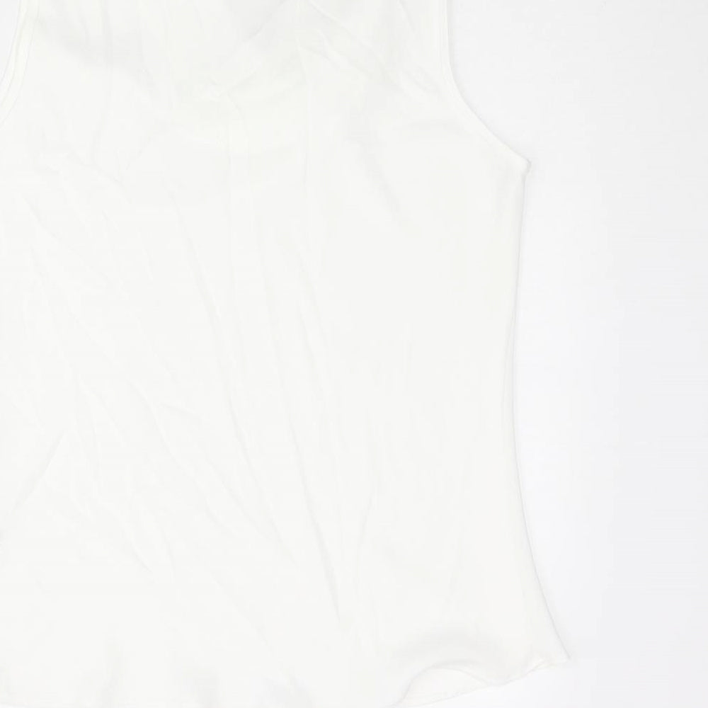Roman Womens White Polyester Camisole Blouse Size 16 Cowl Neck