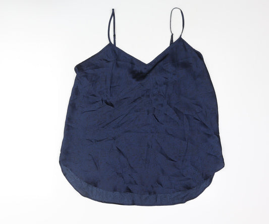 Gap Womens Blue Geometric Polyester Camisole Blouse Size XL V-Neck