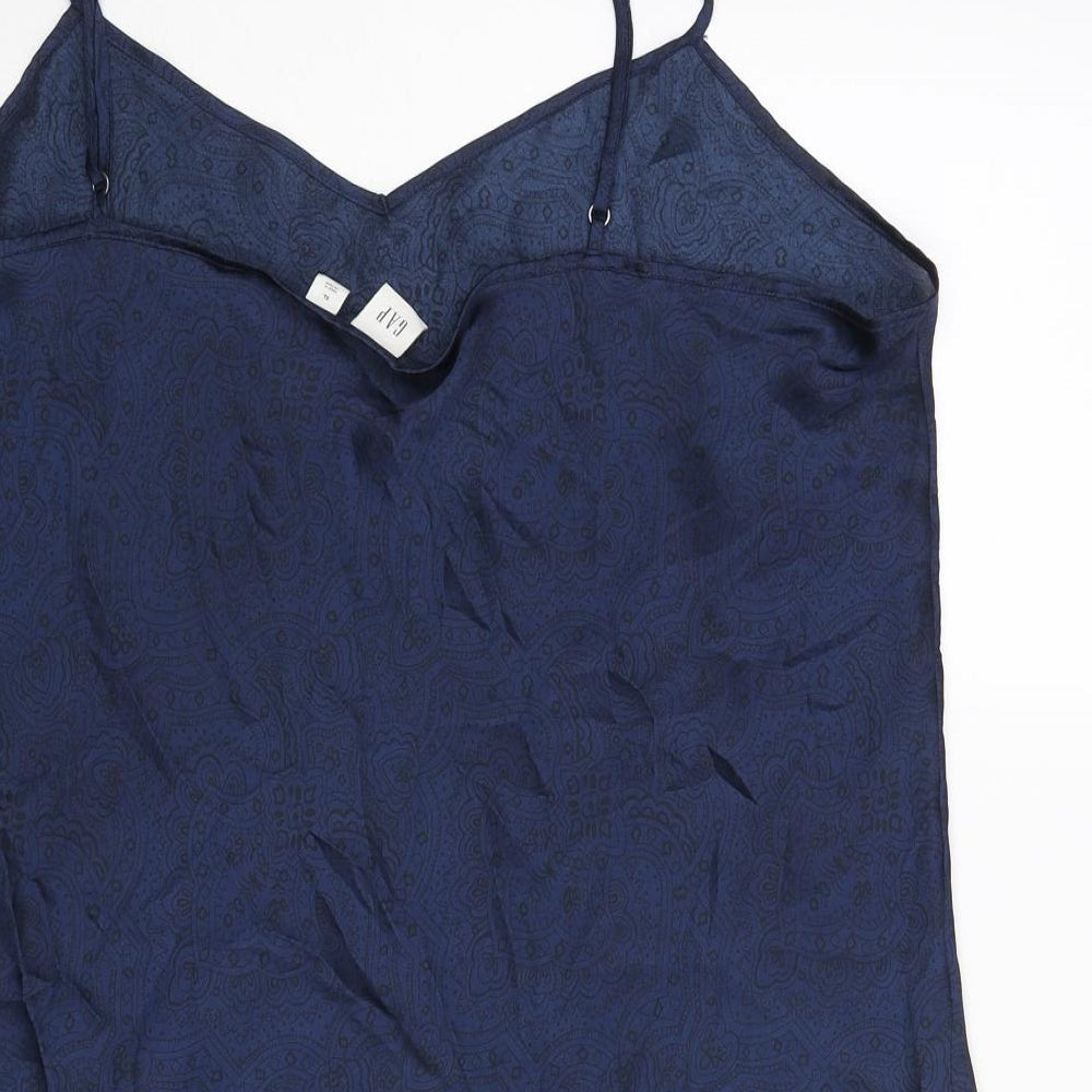 Gap Womens Blue Geometric Polyester Camisole Blouse Size XL V-Neck