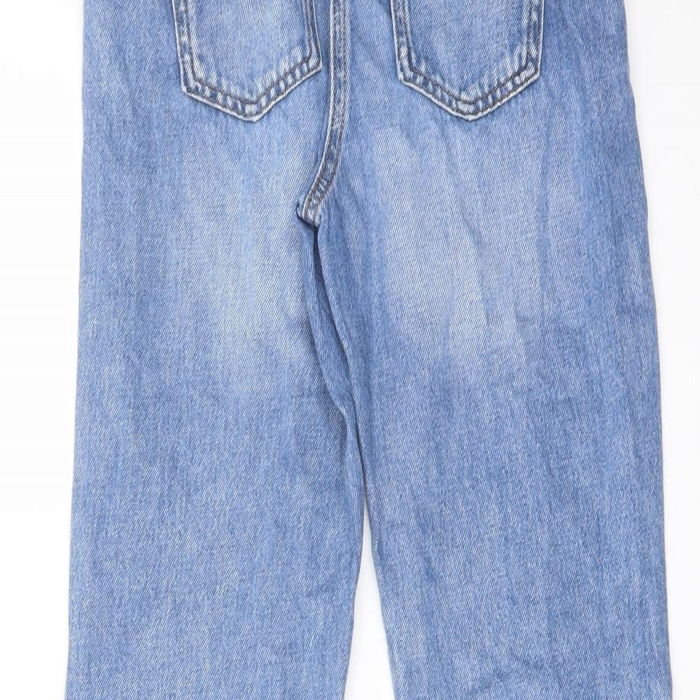 Brand and care label for Next boys’ blue cotton tapered jeans, size 9, months regular pullover