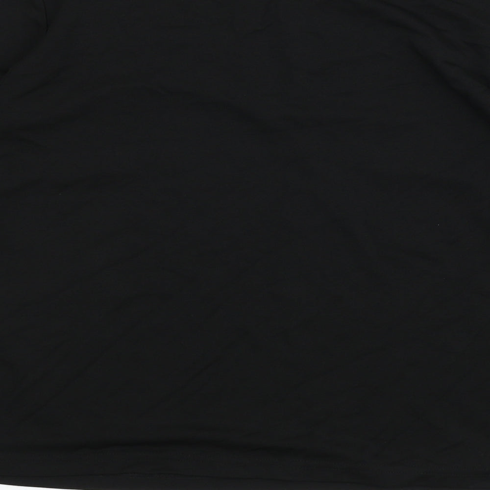 J.Taylor Womens Black Polyester Basic T-Shirt Size 14 V-Neck - Beaded Detail