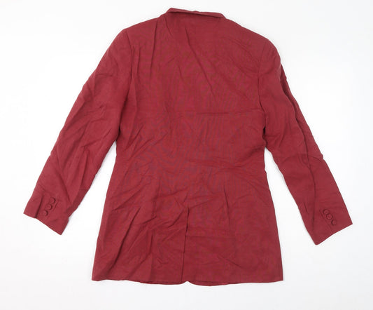 Monsoon Womens Red Overcoat Coat Size 10 Button
