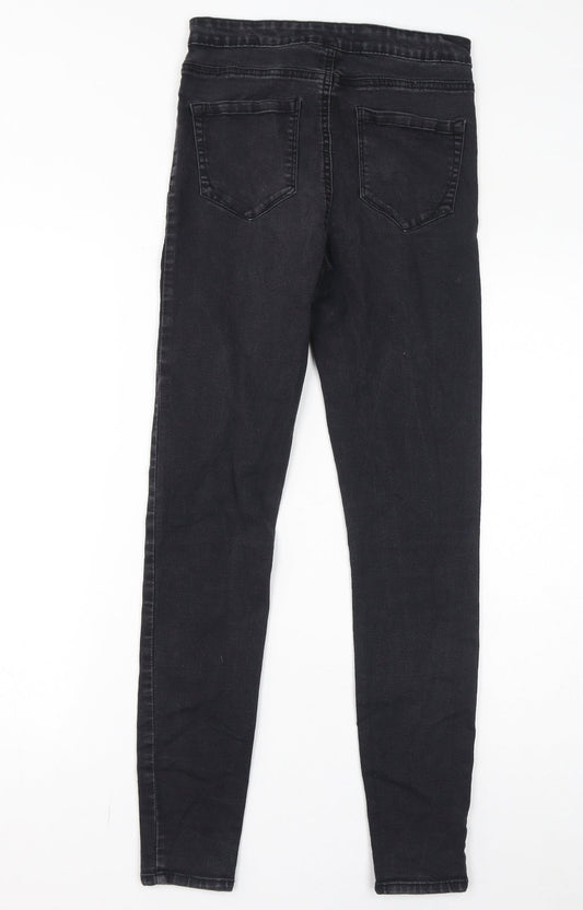 Denim & Co. Womens Black Cotton Skinny Jeans Size 10 L30 in Regular Zip