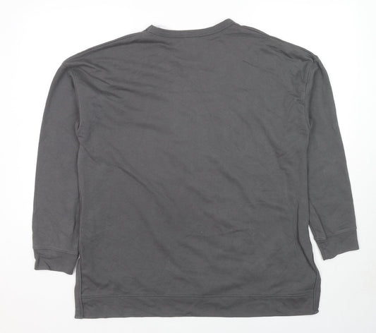 Apeiyu Womens Grey Cotton Pullover Sweatshirt Size L Pullover - Pockets