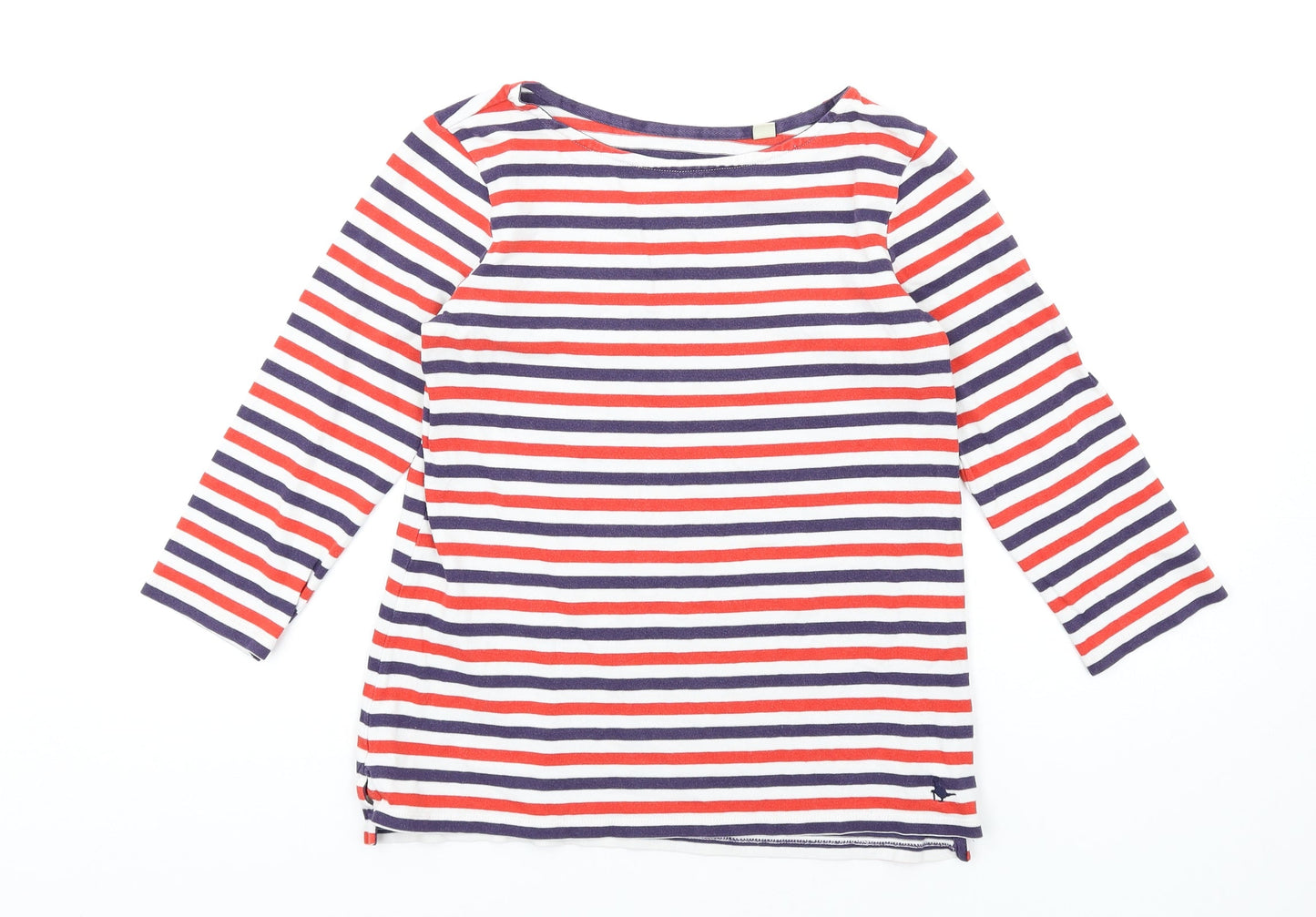 Jack Wills Womens Multicoloured Striped Cotton Basic T-Shirt Size 8 Round Neck